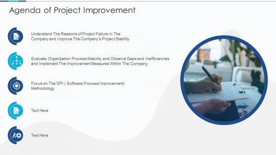 Agenda Of Project Improvement Diagrams PDF