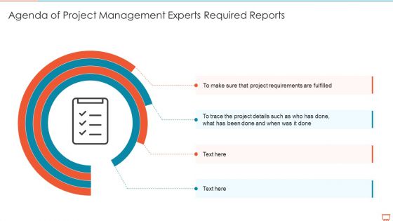 Agenda Of Project Management Experts Required Reports Rules PDF