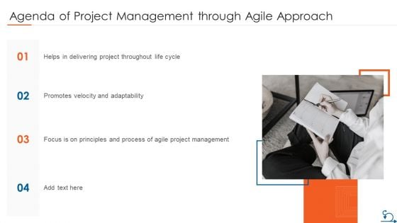 Agenda Of Project Management Through Agile Approach Introduction PDF
