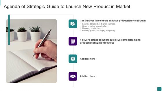 Agenda Of Strategic Guide To Launch New Product In Market Slides PDF