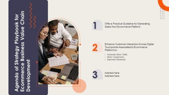 Agenda Of Strategy Playbook For Ecommerce Business Value Chain Development Brochure PDF Agenda Of Strategy Playbook For Ecommerce Business Value Chain Development Brochure PDF