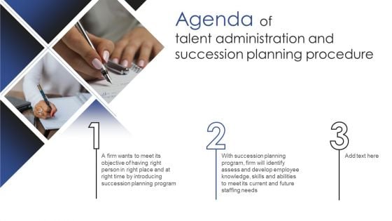 Agenda Of Talent Administration And Succession Planning Procedure Sample PDF Agenda Of Talent Administration And Succession Planning Procedure Sample PDF