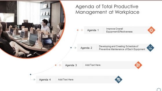 Agenda Of Total Productive Management At Workplace Sample PDF