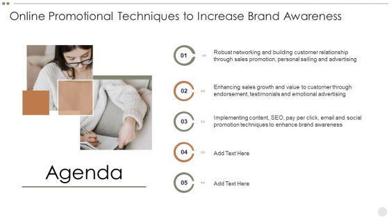 Agenda Online Promotional Techniques To Increase Brand Awareness Information PDF Agenda Online Promotional Techniques To Increase Brand Awareness Information PDF
