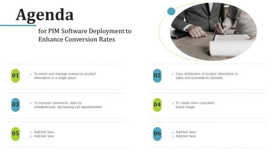 Agenda PIM Software Deployment To Enhance Conversion Rates Diagrams PDF