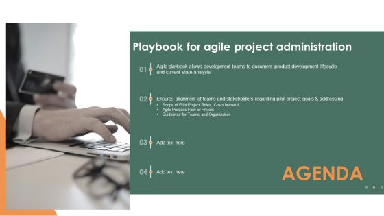 Agenda Playbook For Agile Project Administration Pictures PDF