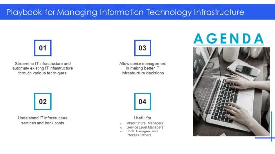 Agenda Playbook For Managing Information Technology Infrastructure Infographics PDF