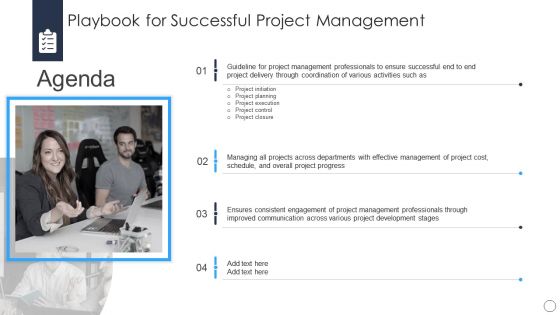 Agenda Playbook For Successful Project Management Brochure PDF Agenda Playbook For Successful Project Management Brochure PDF