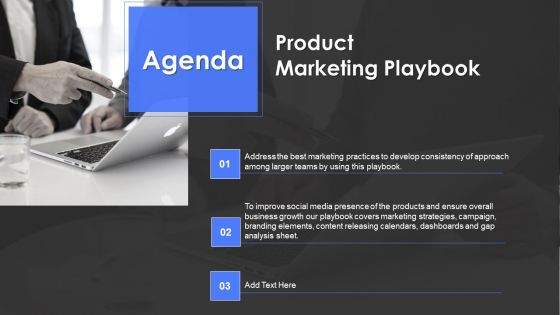 Agenda Product Marketing Playbook Clipart PDF