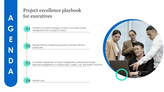 Agenda Project Excellence Playbook For Executives Introduction PDF