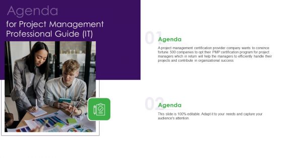 Agenda Project Management Professional Guide IT Formats PDF