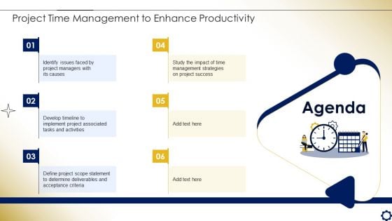 Agenda Project Time Management To Enhance Productivity Designs PDF