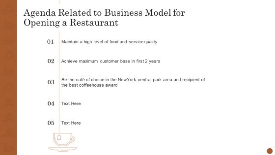 Agenda Related To Business Model For Opening A Restaurant Ppt Styles Layouts PDF