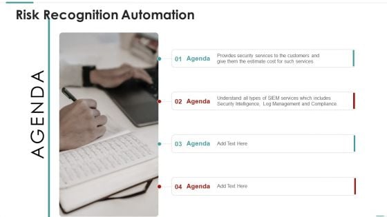 Agenda Risk Recognition Automation Ppt Inspiration Design Ideas PDF