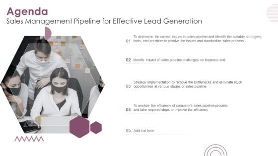 Agenda Sales Management Pipeline For Effective Lead Generation Formats PDF