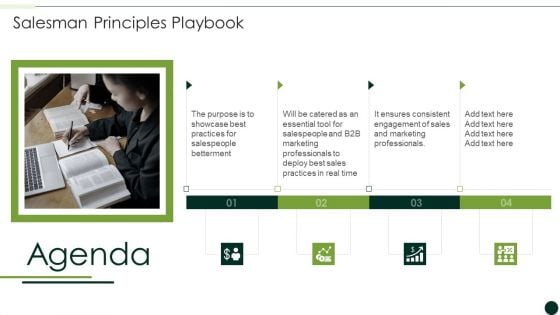 Agenda Salesman Principles Playbook Designs PDF