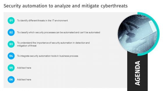 Agenda Security Automation To Analyze And Mitigate Cyberthreats Brochure PDF