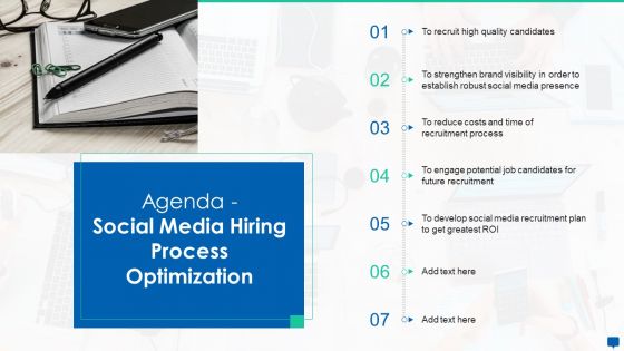 Agenda Social Media Hiring Process Optimization Introduction PDF