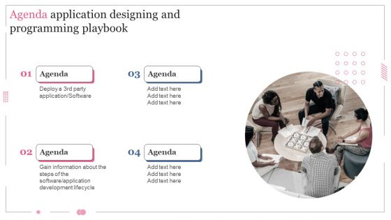 Agenda Software Designing And Development Playbook Background PDF