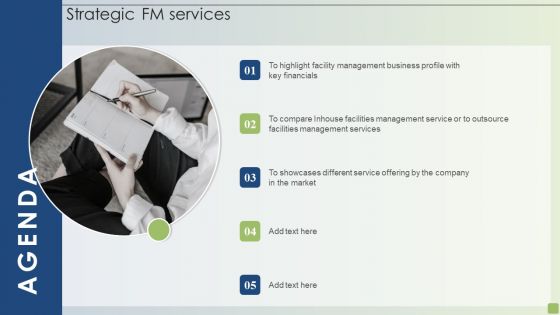 Agenda Strategic FM Services Ppt PowerPoint Presentation Diagram Graph Charts PDF