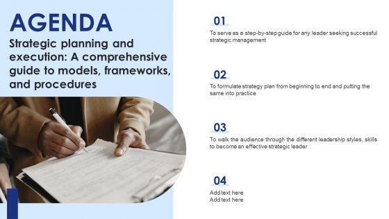 Agenda Strategic Planning Execution A Comprehensive Guide Models Frameworks Procedures Background PDF