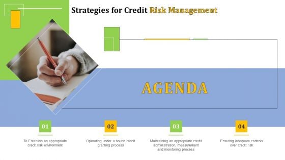 Agenda Strategies For Credit Risk Management Ppt PowerPoint Presentation Gallery Portrait PDF