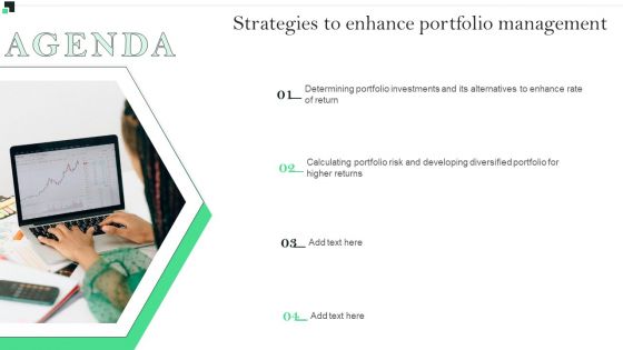 Agenda Strategies To Enhance Portfolio Management Sample PDF