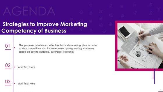 Agenda Strategies To Improve Marketing Competency Of Business Demonstration PDF