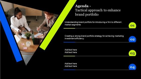 Agenda Tactical Approach To Enhance Brand Portfolio Clipart PDF