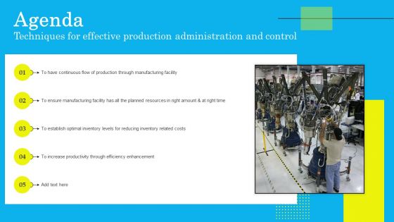 Agenda Techniques For Effective Production Administration And Control Background PDF