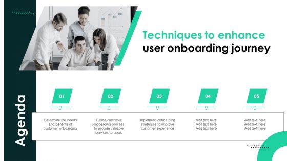 Agenda Techniques To Enhance User Onboarding Journey Pictures PDF