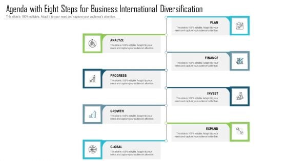 Agenda With Eight Steps For Business International Diversification Ppt Professional Background PDF Agenda With Eight Steps For Business International Diversification Ppt Professional Background PDF