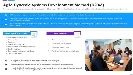 Agile Application Development Agile Dynamic Systems Development Method DSDM Icons PDF