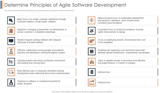 Agile Approach To Digital Transformation IT Determine Principles Of Agile Software Development Themes PDF