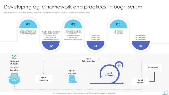 Agile Approaches For IT Team Playbook Developing Agile Framework And Practices Through Scrum Slides PDF