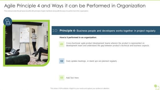 Agile Beliefs And Fundamentals Agile Principle 4 And Ways It Can Be Performed In Organization Summary PDF