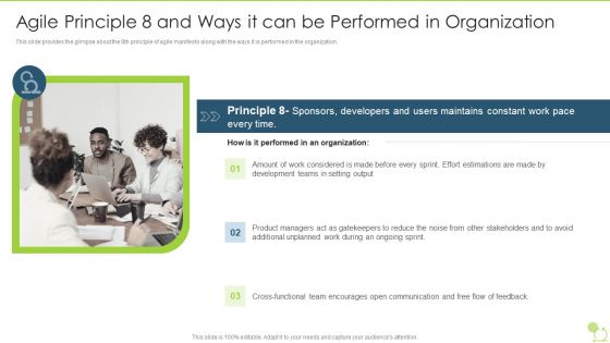 Agile Beliefs And Fundamentals Agile Principle 8 And Ways It Can Be Performed In Organization Guidelines PDF