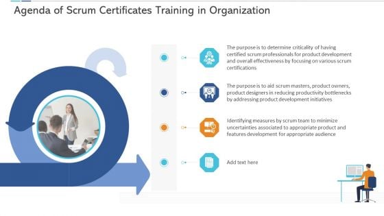 Agile Certificate Coaching Company Agenda Of Scrum Certificates Training In Organization Summary PDF