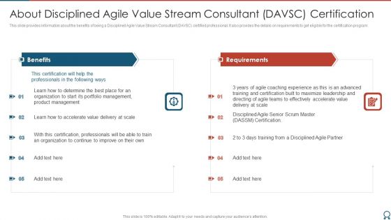 Agile Certified About Disciplined Agile Value Stream Consultant DAVSC Certification Brochure PDF