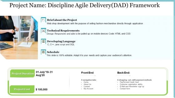 Agile Delivery Methodology For IT Project Project Name Discipline Agile Delivery DAD Framework Microsoft PDF
