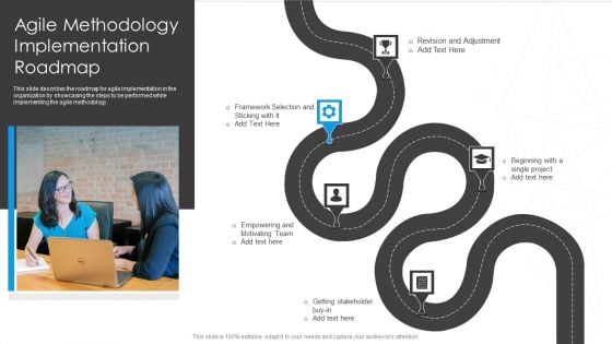 Agile Development Approach IT Agile Methodology Implementation Roadmap Template PDF