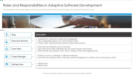Agile Development Approach IT Roles And Responsibilities In Adaptive Software Rules PDF
