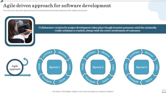Agile Driven Approach For Software Development Agile IT Methodology In Project Management Brochure PDF Agile Driven Approach For Software Development Agile IT Methodology In Project Management Brochure PDF