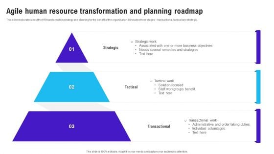 Agile Human Resource Transformation And Planning Roadmap Graphics PDF