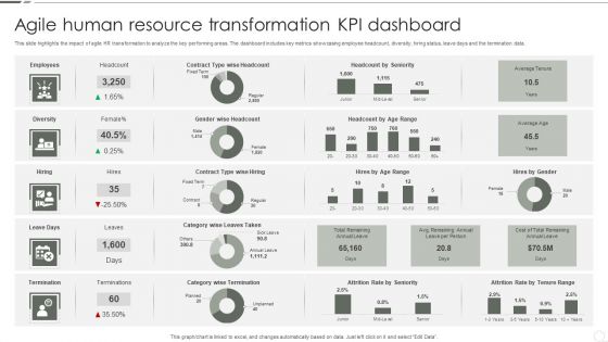 Agile Human Resource Transformation KPI Dashboard Microsoft PDF