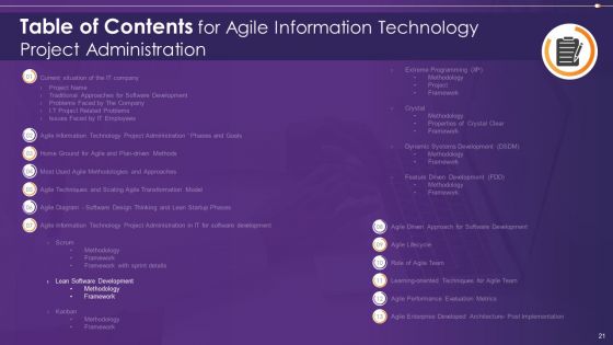 Agile Information Technology Project Administration Ppt PowerPoint Presentation Complete Deck With Slides