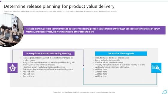 Agile Launch Playbook Determine Release Planning For Product Value Delivery Diagrams PDF