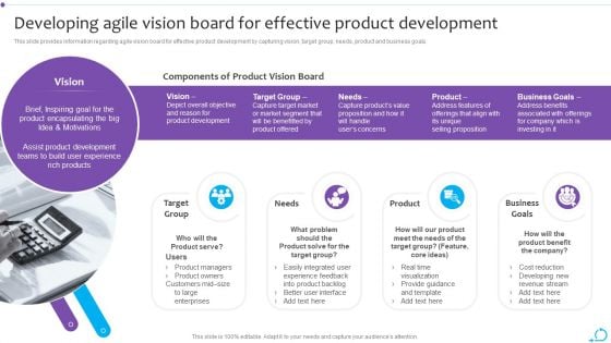 Agile Launch Playbook Developing Agile Vision Board For Effective Product Development Introduction PDF