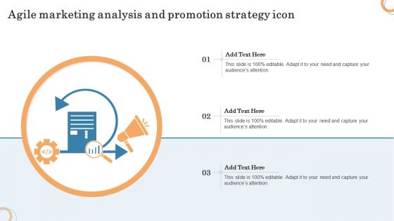 Agile Marketing Analysis And Promotion Strategy Icon Template PDF