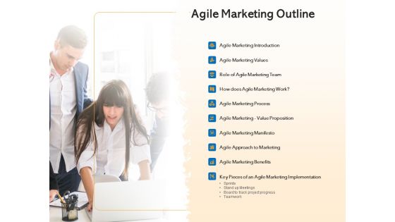 Agile Marketing Approach Agile Marketing Outline Ppt Show Background Image PDF